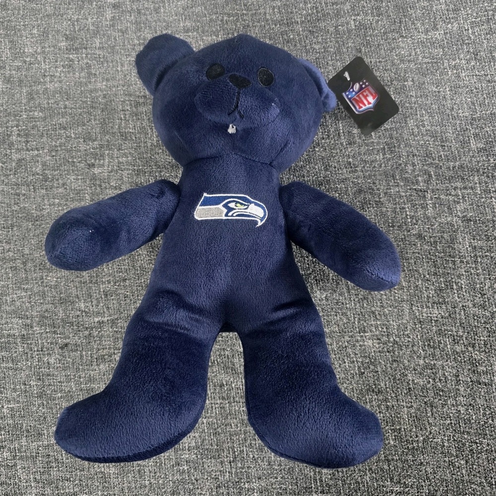 NFL Seattle Seahawks Plush Teddy Bear Navy Blue Stuffed Animal 12 Inch NWT